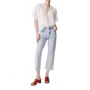 NEW VANESSABRUNO biarritz cropped jeans in givre